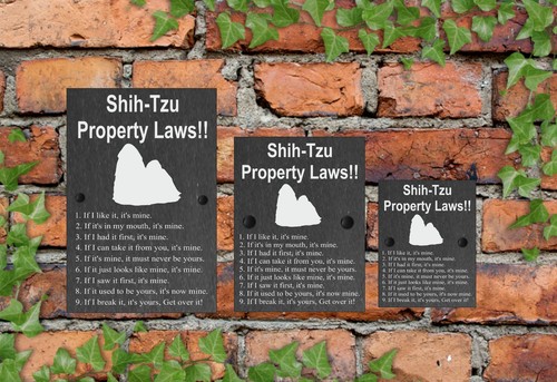 Property Laws Funny Dog Slate Gate House Sign 3 Sizes ALL BREEDS AVAILABLE M-Y - Picture 36 of 57