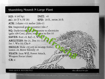  SHAMBLING MOUND  36 RARE  HARBINGER  D&D MINIATURES GAMES CARD DDM WIZARDS 2003
