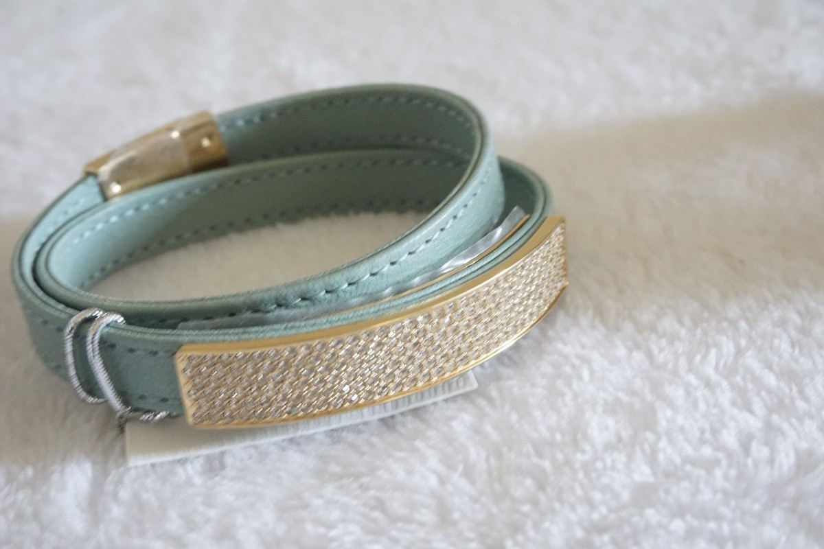 Swarovski Vio Cielo/Navy/Bronze Leather Bracelet 5171996 5120642