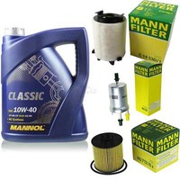 MANN-FILTER Inspektionspaket 5L Mannol Classic 10W-40 FüR Vw Golf V 1.4 Tsi