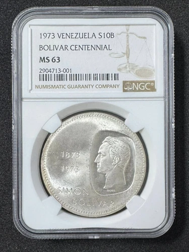 VENEZUELA, 10 Bolívares, 1973 NGC MS63. ** BOLIVAR, CENTENNIAL**
