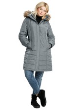 Ellos Women's Plus Size Faux Fur Trim Puffer