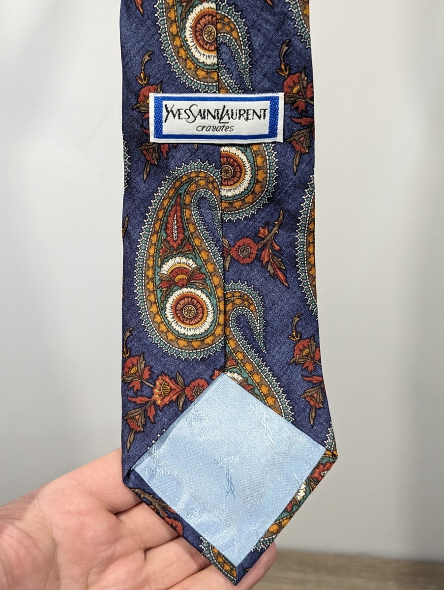 Cravate Yves Saint Laurent (YSL) Fine Bordeaux En Laine Mixte - Neuf Avec étiquettes