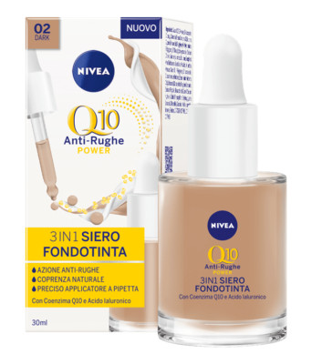 NIVEA Q10 ANTI-WRINKLE POWER 3IN1 SERUM FOUNDATION 02 DARK FACE 30ML