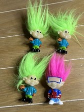 Vintage Trolls 1993 Burger King Kids Club Glow in The Dark Troll Set of 4