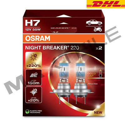 OSRAM H7 Night Breaker 220 Lampen 12V +220% mehr Licht DuoBox - 64210NB220-2HB