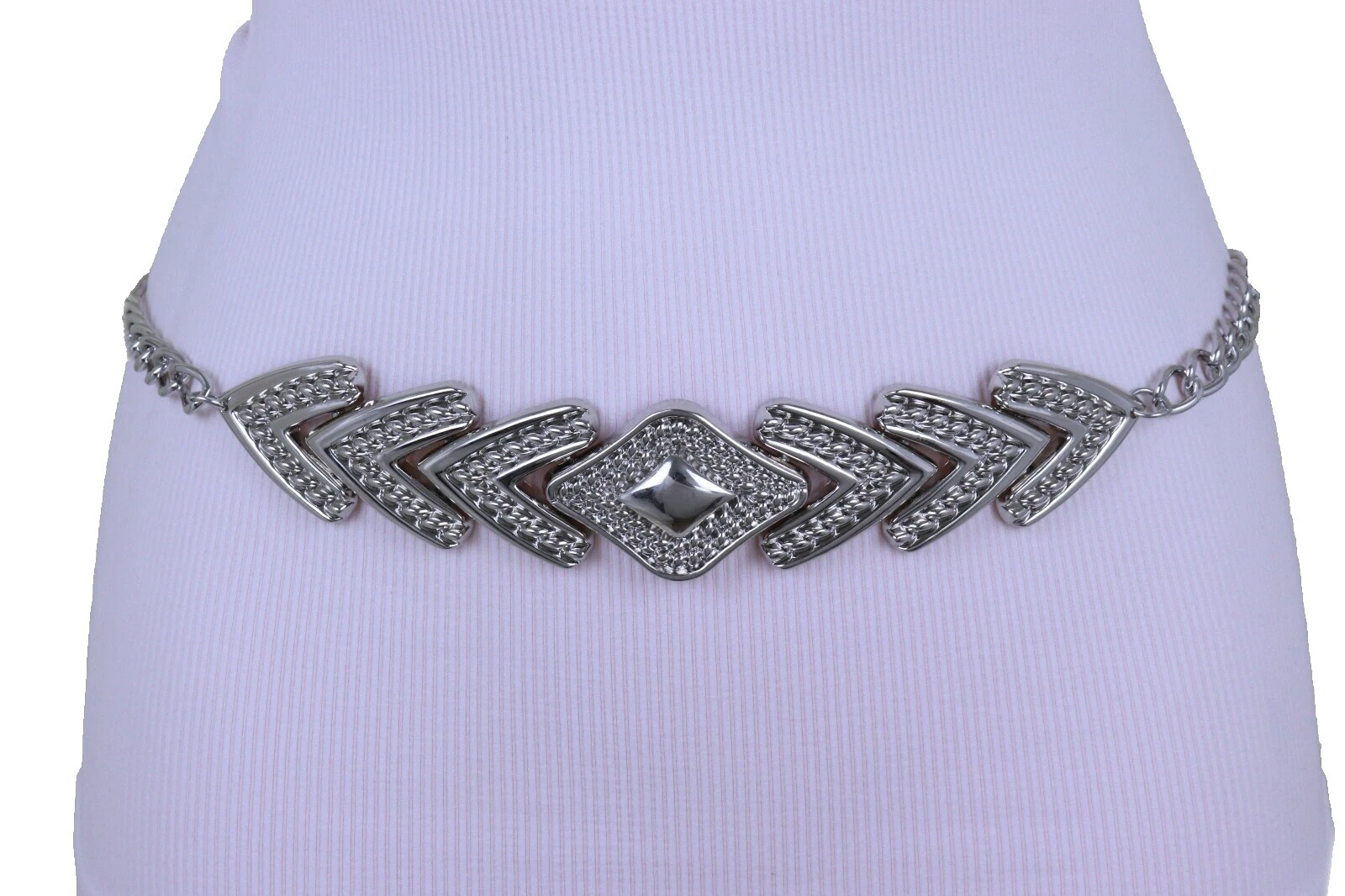 Женские полосатые ремни на цепочке