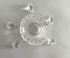 alte Kristall Glas Tropfschale für Lüster 80mm + 5x Behang - 19. Jahrhundert