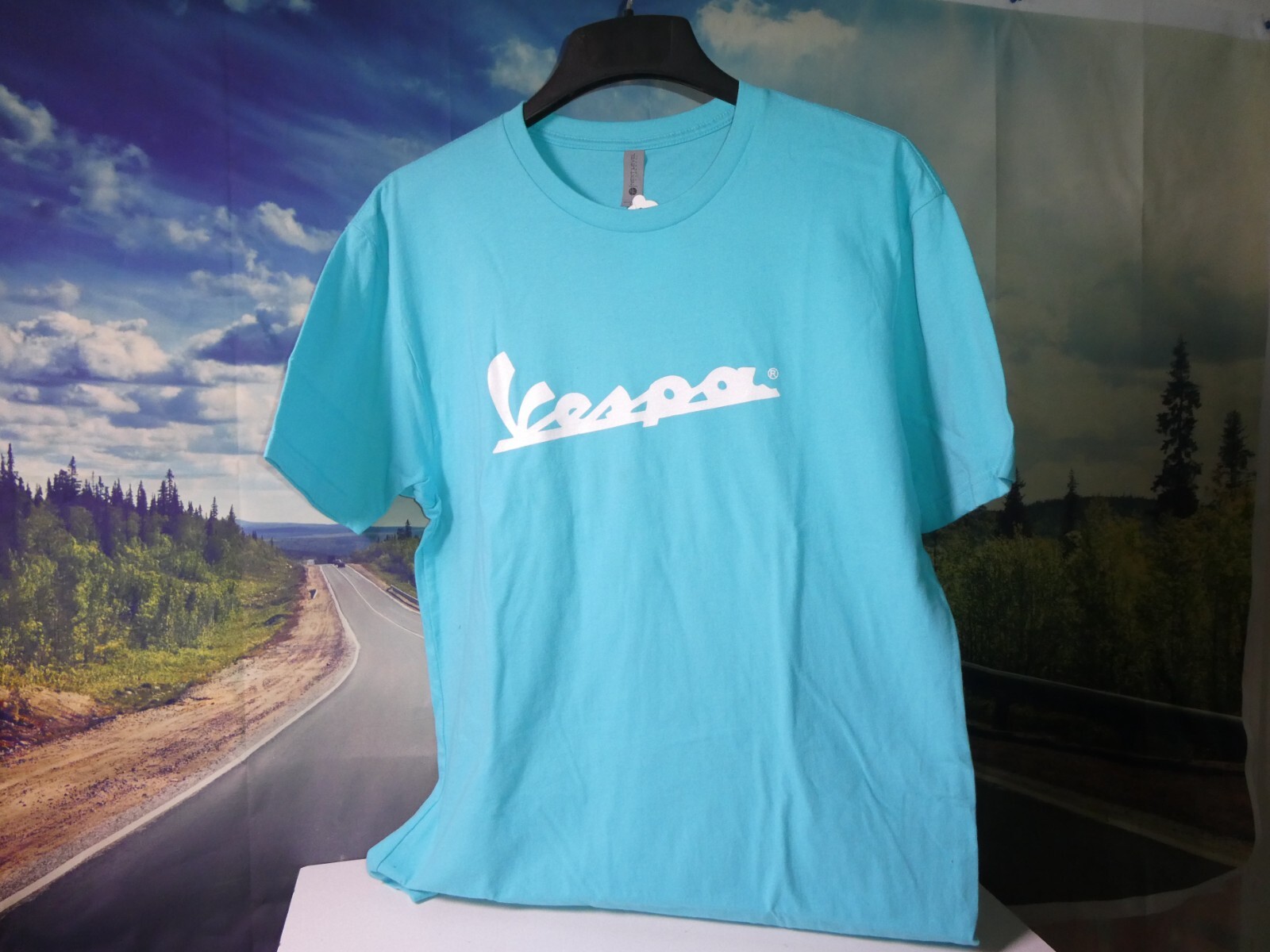 Camiseta Vespa Scooter L Logotipo de Distribuidor Espalda Algodón Súper Suave Scooter Camiseta VT-7/L L8
