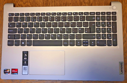 Lenovo IdeaPad 1 15AMN7 Palmrest UK Keyboard, Touchpad, Speakers In Silver