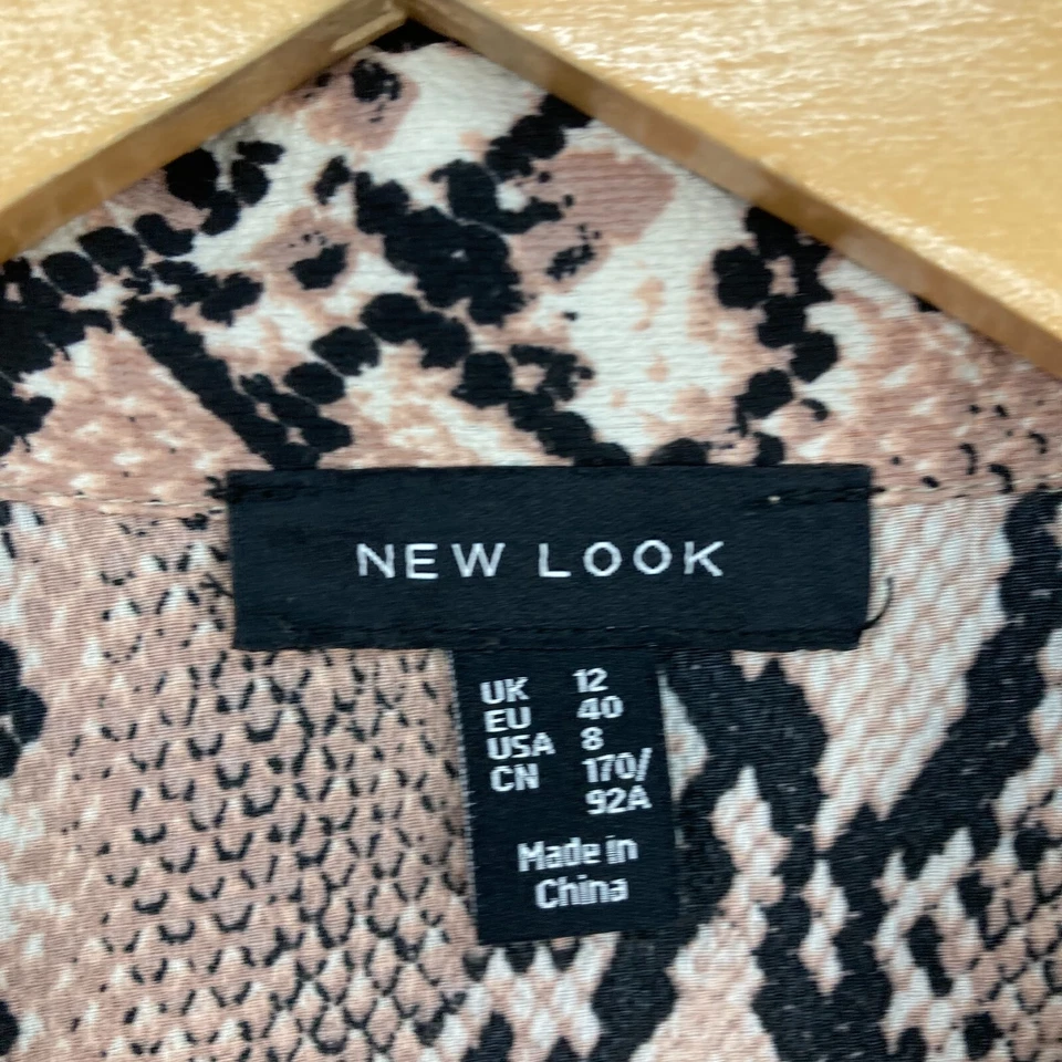 Top de mujer New Look talla 12 estampado animal manga corta cuello abotonado 12413 Foto 4 de 4