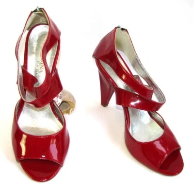 SAN MARINA - Sandales talons 10.5 cm zip similicuir rouge 40 - TRES BON ETAT - Photo 1/4