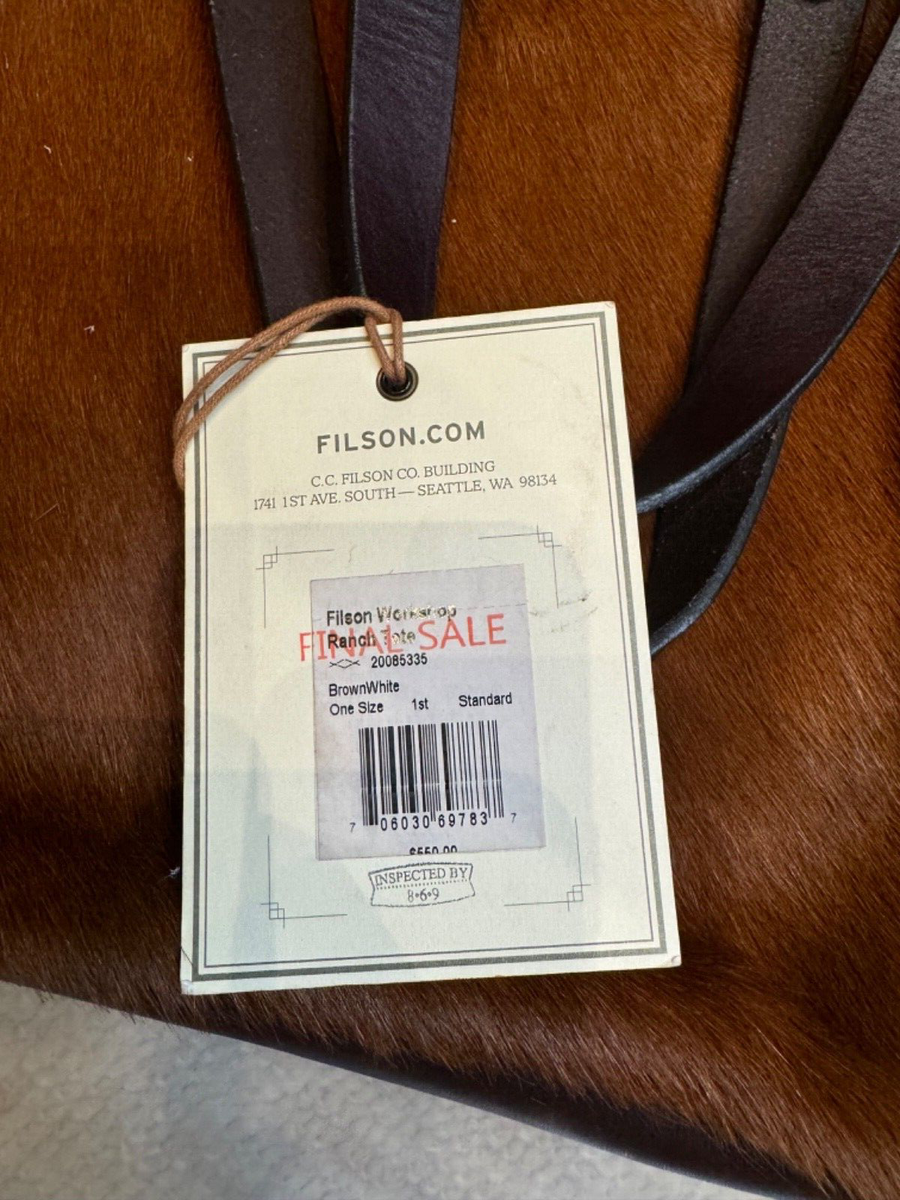 Filson Workshop Ranch Tote 20085335 - RARE - Cowhide Bridle