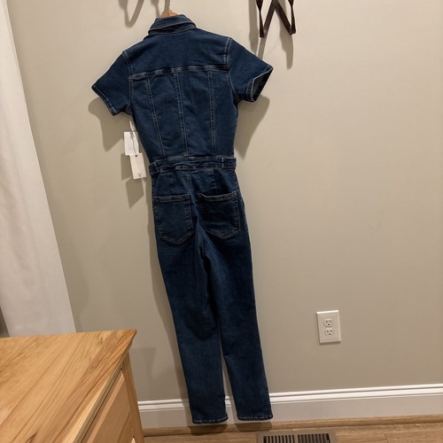 NWT! Good American Fit For Success Denim Jumpsuit Women’s Size XS. NEW! $199. - 第 9/17 張圖片