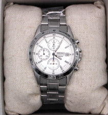 SEIKO SND363 P1 Chronograph Watch Overseas Reimported Models Silver White Japan