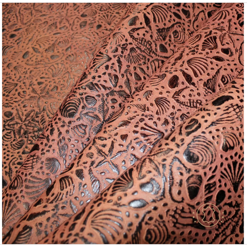 Sábanas CUERO, Sea Life Cuero Repujado Marrón Tostado | 12"x12", 12"x18", 12"x24" - Imagen 6 de 7