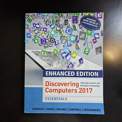 Enhanced Discovering Computers ?2017, Essentials Paperback New unopened w/Crease