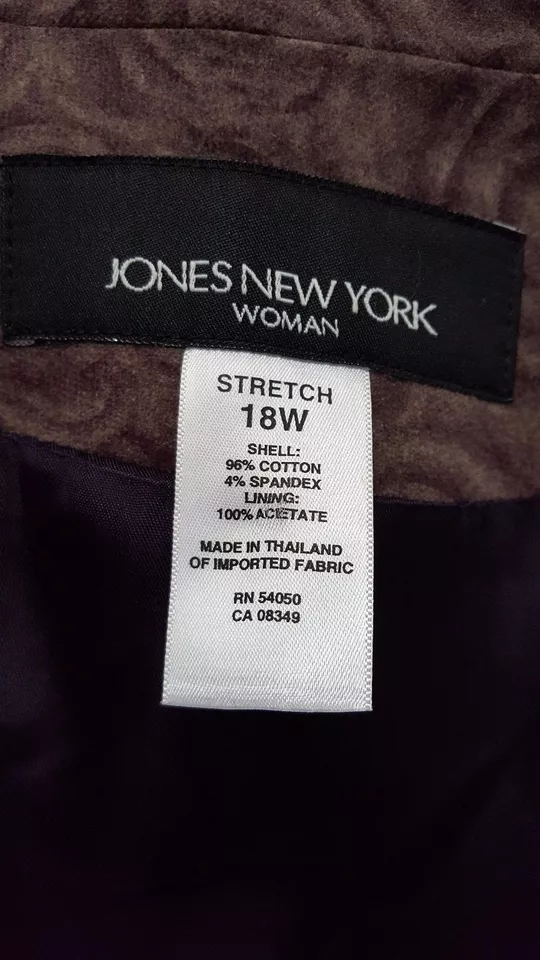 Jones New York Womens Blazer Jacket Coat Size 18W Purple Gray Floral Velor FEEL - Image 2 of 3