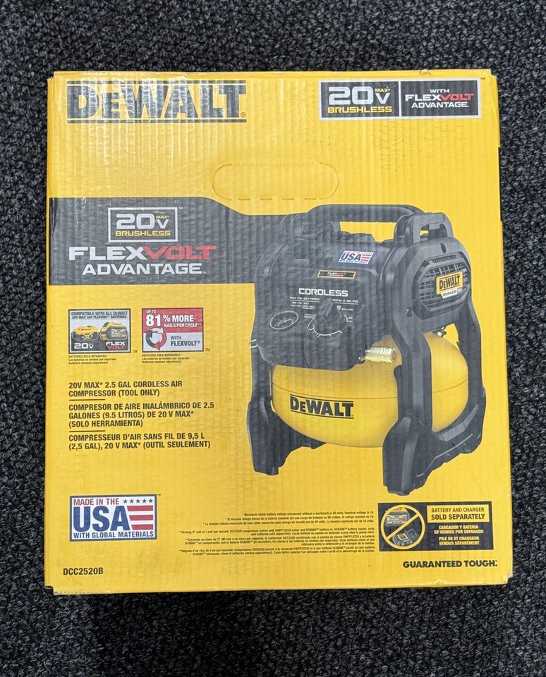 DeWALT DCC2520B 20V MAX 2.5 gal Cordless Air Compressor Tool Only