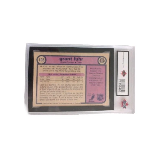 1982 O-Pee-Chee Grant Fuhr #105 novato ¡como nuevo CND KSA 10! Engrasadores Edmonton Foto 4 de 4