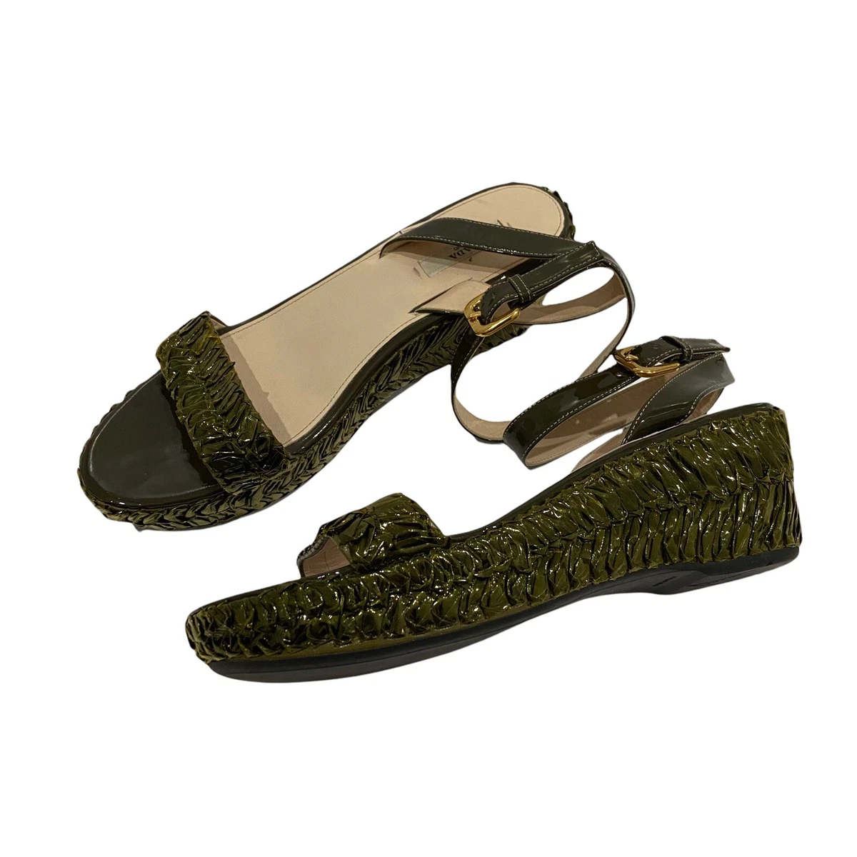 Prada green sandals sale