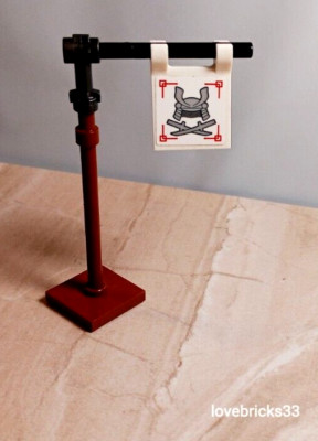 LEGO Ninjago SAMURAI FLAG Clan Katana Swords Crossed Overhanging Flag Pole Incl