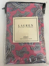 Ralph Lauren STUDIO Paisley AZALEA Pink EURO Pillow Sham