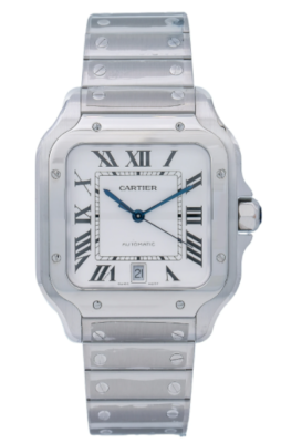 Cartier Santos WSSA0030 Large 39.8mm White Dial Stainless Steel