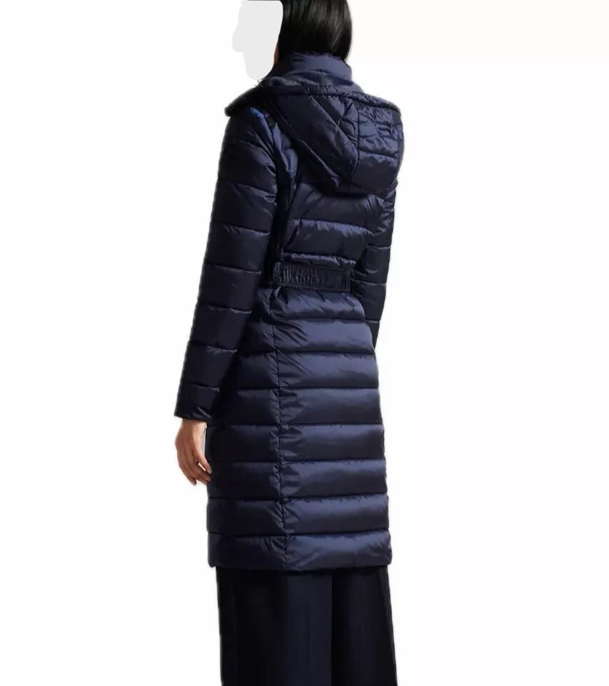 New TED BAKER Aliciee Quilted Belted Long Hooded Coat US Sz 2, $230 Off MSRP View 2