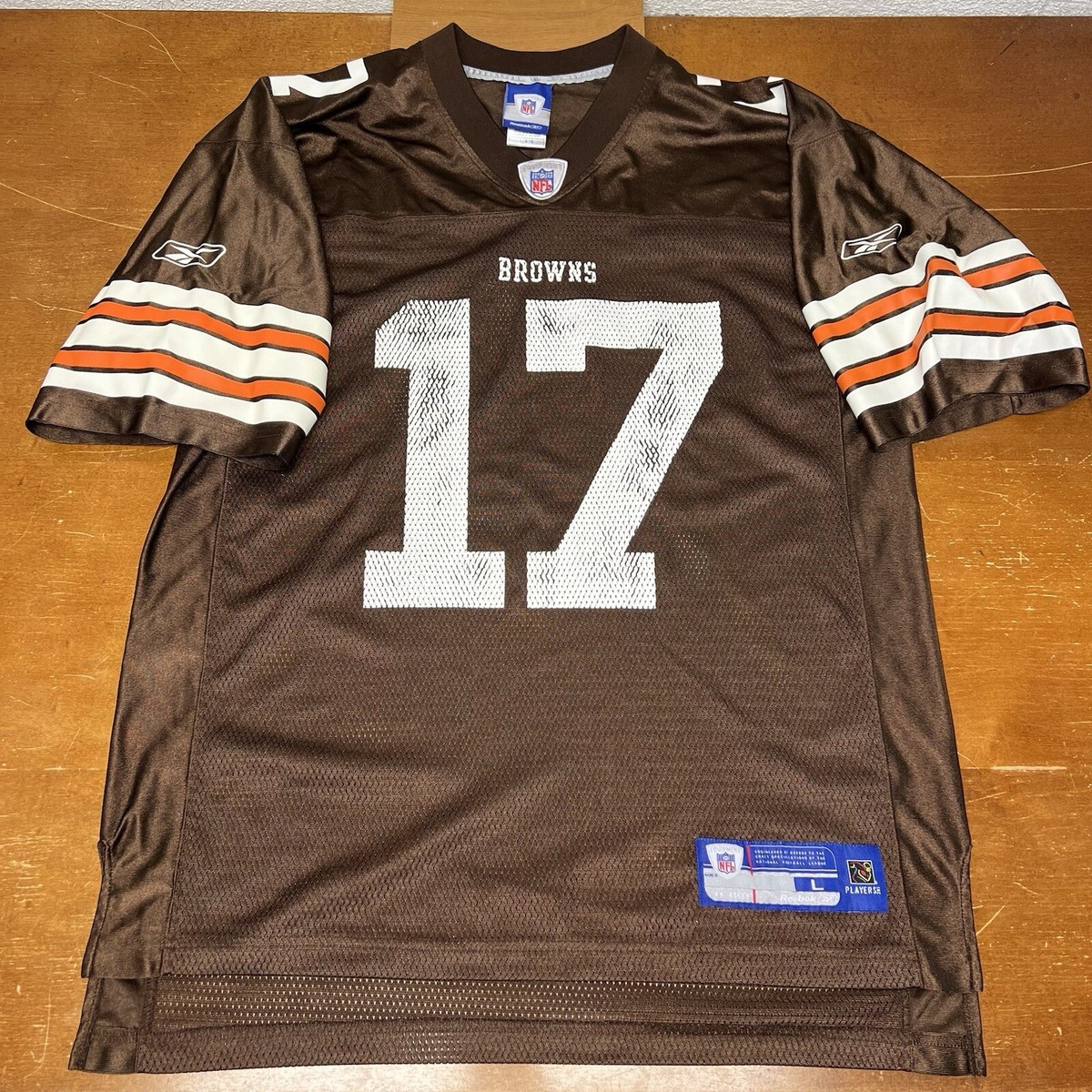 Cleveland Browns 5番 Reebok XLシャツ Cleveland Browns Jersey Mens Large Brown Edwards #17 Reebok NFL | eBay
