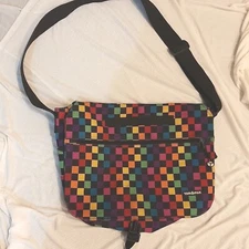 Yak Pak Crossbody Messenger Bag Multi-Color Checkerboard Bag