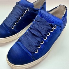 John Richmond Size US 6 Satin Designer Sneakers in Electric Blue