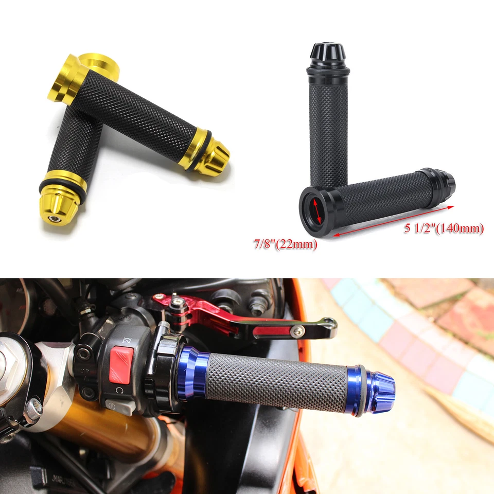 Empuñaduras de goma de gel para moto 7/8" 22 mm para Kawasaki ZZR600 ZZR1200 Z1000 Foto 2 de 4