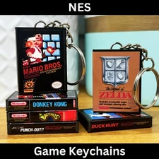 Mini NES Game Case Keychains, Miniature Nintendo Cover Art, Retro Gamer Gift