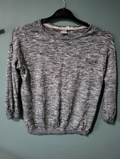 H M Size S Small Blue 3/4 Sleeve Round Neck Jumper 524/106/v 