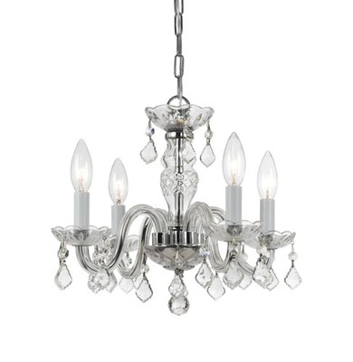 Crystorama Lighting Group 1064-CL-MWP Traditional Crystal 4 Light - Chrome