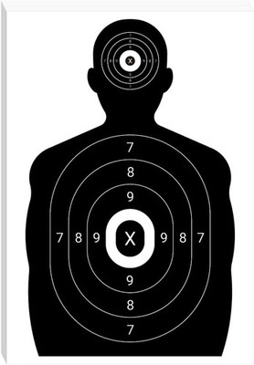 100 Pack 17'' x 24.3'' Paper Shooting Targets for Range, 17x24.3-100Pack, White 