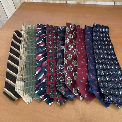 Men s Neck Ties Assorted Brands & Colors Lot Of 10