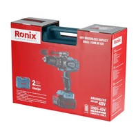Ronix BüRstenloses Akku-Schlagbohrschrauber-Set, 40 V, 150 Nm