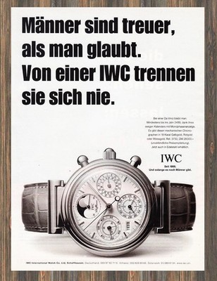 IWC Da Vinci - Reklame Werbeanzeige Original-Werbung 1999