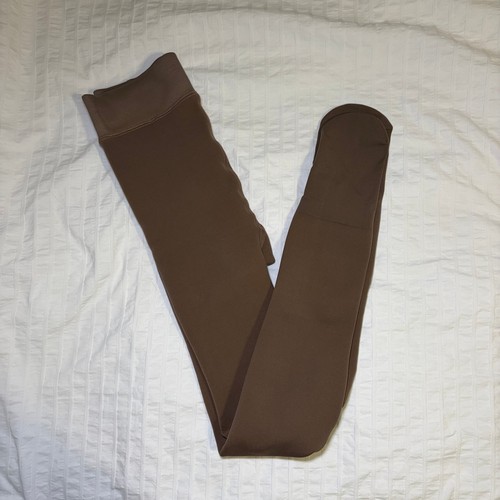 Fleece Lined Tights Women OS Brown Thermal Winter High Waist Opaque