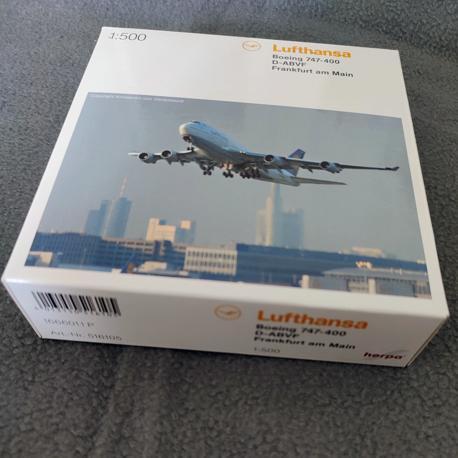 Herpa Boeing 747-400 1:500 Lufthansa D-ABVF Frankfurt am Main Art-Nr. 516105 OVP