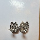 Vintage 1950s Smokey Grey Pear Cut Rhinestone Bracelet and Clip-on Earring Set — photo 6