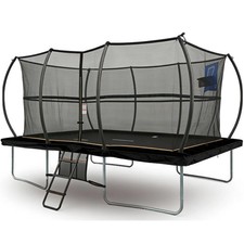 Big Air Super Bounce 7x10ft Rectangular Trampoline with Safety Enclosure Black -