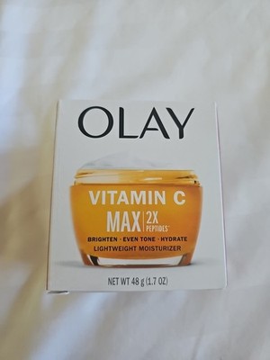 Olay Vitamin C Max 2X Peptides Lightweight Face Moisturizer ~ 1.7oz ~ New In Box