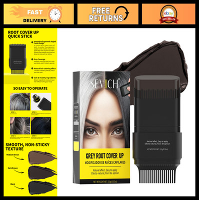 2-in-1 Hair Root Touch-Up Comb Stick | Dual-Sided Gray Coverage, Moisturizing Fo