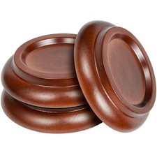 Piano Caster Cups Grand Raw Wood-Brown Color-PA-20, Hardwood Brown