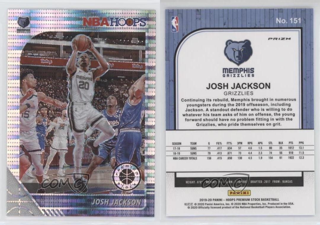 2019 Panini NBA Hoops Premium Stock Box Set Pulsar Prizm Josh Jackson ...