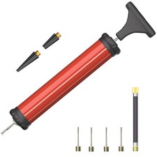 Portable Ball Pump Air Pump Inflator Kit with Needle, Nozzle, Extension Hose