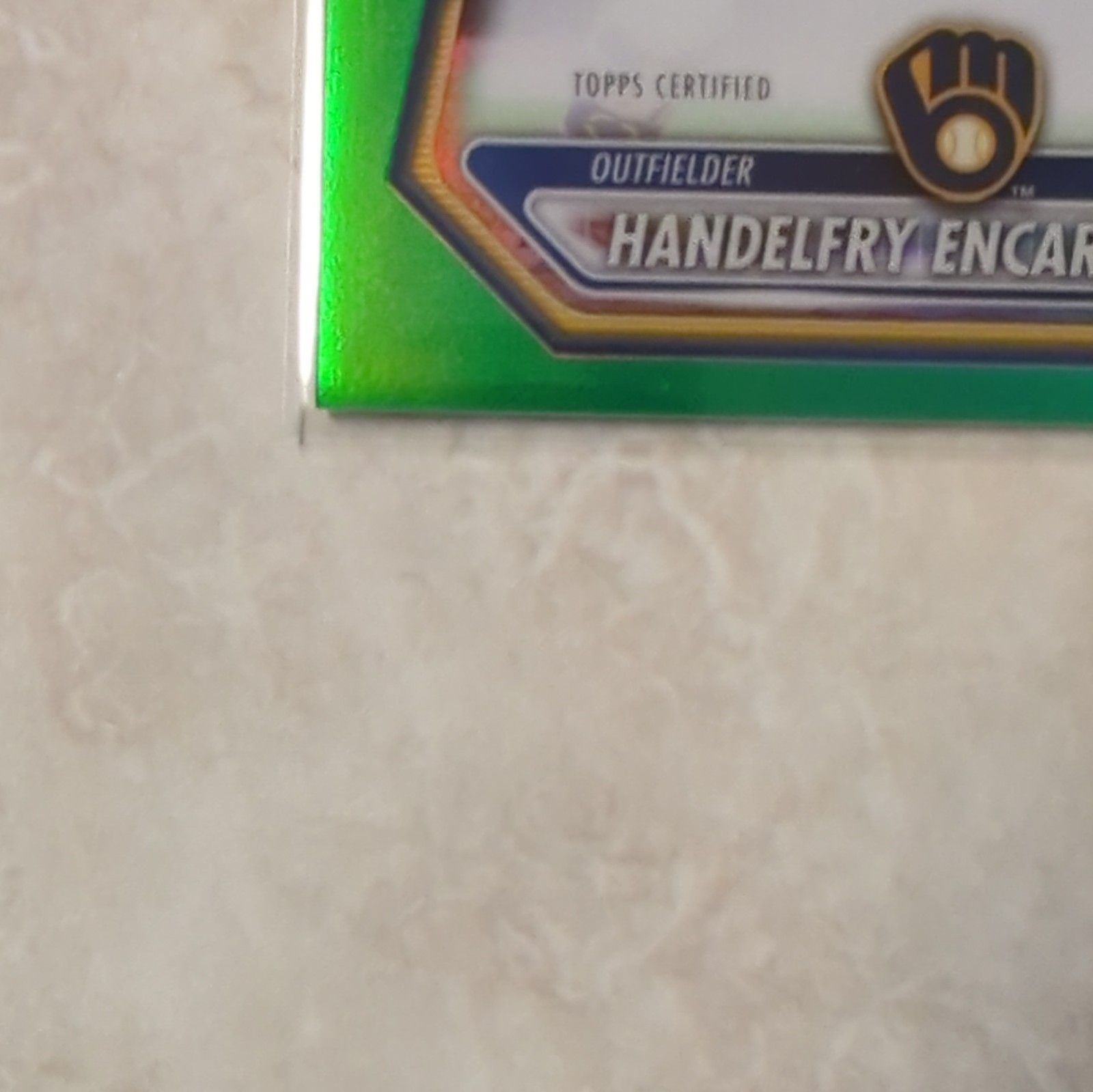 2026 Bowman Chrome Handelfry Encarnacion 1st Bowman True Green Auto /99 #CPA-HE view 5